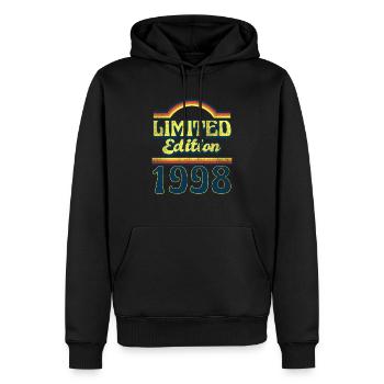 Edition Limitée Millésime 1998 - Sweat à capuche Premium bio Homme - noir - Devant - Nico (187cm)