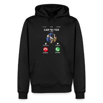 Zimmermann nennt Humor Holzarbeiter Holzbearbeitung - Männer Premium Bio Hoodie - Schwarz - Vorne - Nico (187cm)