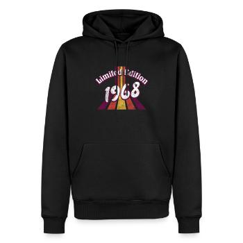 Edition Limitée 1968 Millésime - Sweat à capuche Premium bio Homme - noir - Devant - Nico (187cm)