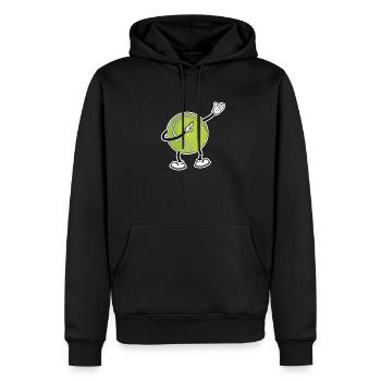 Drôle de drôle de balle de tennis Joueur de sport Entraîneur - Sweat à capuche Premium bio Homme - noir - Devant - Nico (187cm)