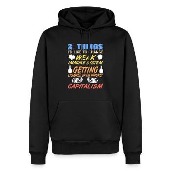 3 Things I'd Like To Change Weak Immune System - Men’s Premium Organic Hoodie - black - Front - Nico (187cm)
