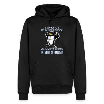 My Immune System Is Too Strong Funny Student - Men’s Premium Organic Hoodie - black - Front - Nico (187cm)