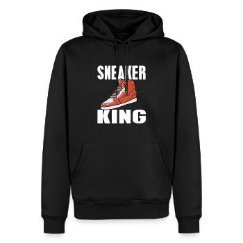 Sneaker King Cool Retro Vintage Tête de basket - Sweat à capuche Premium bio Homme - noir - Devant - Nico (187cm)