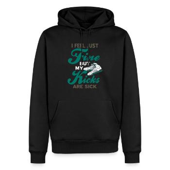 Je me sens bien mais mes coups de pied sont malades tête de baskets - Sweat à capuche Premium bio Homme - noir - Devant - Nico (187cm)