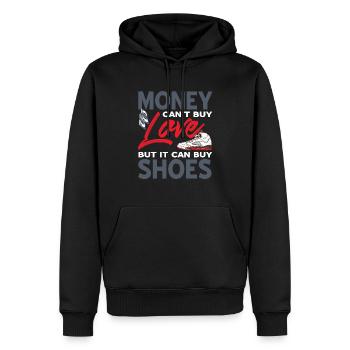 Money Can't Buy Love But It Can Buy Shoes Sneaker - Männer Premium Bio Hoodie - Schwarz - Vorne - Nico (187cm)