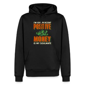 I'm 101% Percent Positive Money Is My Soulmate - Männer Premium Bio Hoodie - Schwarz - Vorne - Nico (187cm)