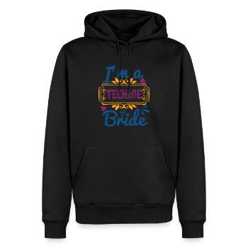 Ich bin eine Braut im Teenageralter - Männer Premium Bio Hoodie - Schwarz - Vorne - Nico (187cm)