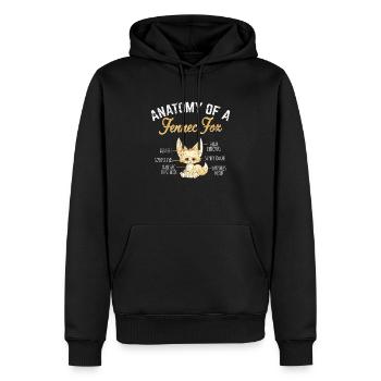 Anatomie D’Un Fennec Renard Mignon Renard Amant Kawaii Fenn - Sweat à capuche Premium bio Homme - noir - Devant - Nico (187cm)