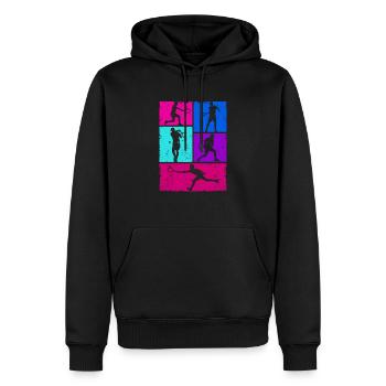 Tennisspieler Silhouette Trainer Fan Sport - Männer Premium Bio Hoodie - Schwarz - Vorne - Nico (187cm)