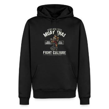 L'art du combat Culture du combat Muay Thai Fighte - Sweat à capuche Premium bio Homme - noir - Devant - Nico (187cm)