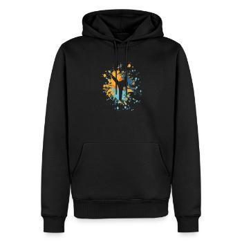 Éclaboussure de couleur Karaté Highkick - Sweat à capuche Premium bio Homme - noir - Devant - Nico (187cm)