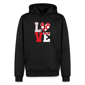 Polka Dot Love Heart Fly Saint-Valentin Couples - Sweat à capuche Premium bio Homme - noir - Devant - Nico (187cm)