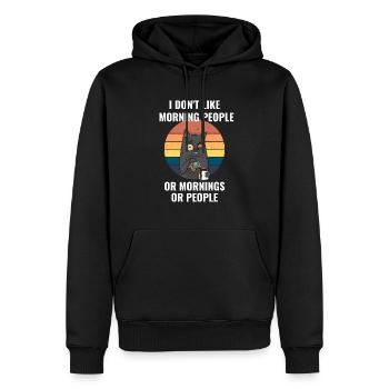 ich mag nicht - Morgenmuffel lustige Tshirt Spruch - Männer Premium Bio Hoodie - Schwarz - Vorne - Nico (187cm)