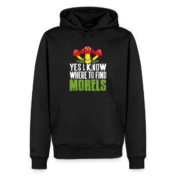 Yes I Know Where To Find Morels Mushroom Hunting - Männer Premium Bio Hoodie - Schwarz - Vorne - Nico (187cm)