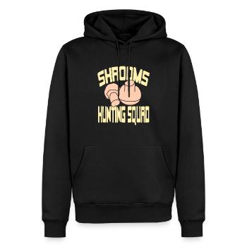 Escouade de chasse aux champignons rétro cool - Sweat à capuche Premium bio Homme - noir - Devant - Nico (187cm)