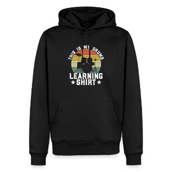 This Is My Drums Learning Shirt - Schlagzeug Rock - Männer Premium Bio Hoodie - Schwarz - Vorne - Nico (187cm)