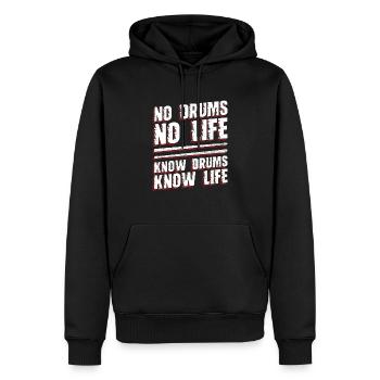 No Drums No Life Know Drums Know Life - Schlagzeug - Sweat à capuche Premium bio Homme - noir - Devant - Nico (187cm)