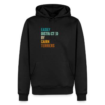Easily Distracted By Cairn Terriers - Men’s Premium Organic Hoodie - black - Front - Nico (187cm)