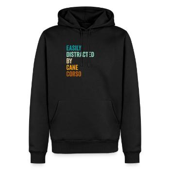 Facilement distrait par Cane Corso - Sweat à capuche Premium bio Homme - noir - Devant - Nico (187cm)
