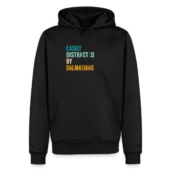 Easily Distracted By Dalmatians - Men’s Premium Organic Hoodie - black - Front - Nico (187cm)