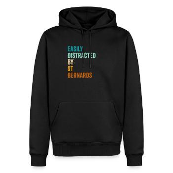 Easily Distracted By St Bernards - Men’s Premium Organic Hoodie - black - Front - Nico (187cm)