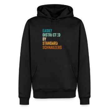 Easily Distracted By Standard Schnauzers - Men’s Premium Organic Hoodie - black - Front - Nico (187cm)