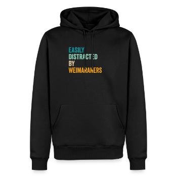 Easily Distracted By Weimaraners - Men’s Premium Organic Hoodie - black - Front - Nico (187cm)