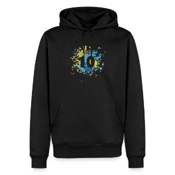 Number 10th Color Splash - Männer Premium Bio Hoodie - Schwarz - Vorne - Nico (187cm)