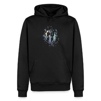 Geiler Puff Farbspritzer - Männer Premium Bio Hoodie - Schwarz - Vorne - Nico (187cm)