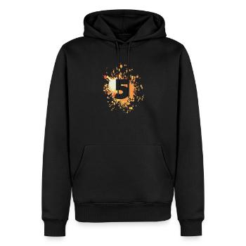 Numéro 5e couleur Splash - Sweat à capuche Premium bio Homme - noir - Devant - Nico (187cm)