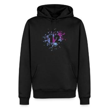 Number 12th Color Splash - Men’s Premium Organic Hoodie - black - Front - Nico (187cm)