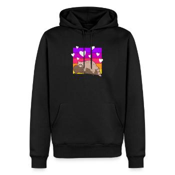 Trash Bandit Raccoon Saint-Valentin Heart Couples - Sweat à capuche Premium bio Homme - noir - Devant - Nico (187cm)