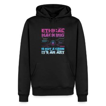 Hacking is Not A Crime - Männer Premium Bio Hoodie - Schwarz - Vorne - Nico (187cm)
