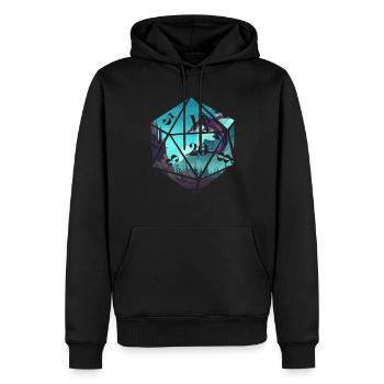 RPG-RPG-Rollenspiel-Rollenspieler Tabletop-Drache - Männer Premium Bio Hoodie - Schwarz - Vorne - Nico (187cm)