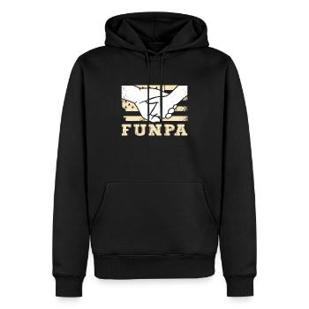 Funpa Us Flag Papa Opa Vatertag - Männer Premium Bio Hoodie - Schwarz - Vorne - Nico (187cm)