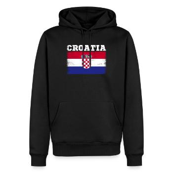 Vintage Kroatien - Männer Premium Bio Hoodie - Schwarz - Vorne - Nico (187cm)