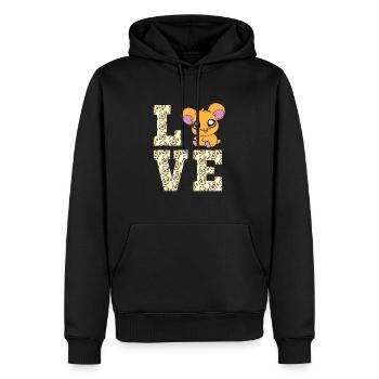 Ich liebe Hamster! Ich liebe Hamster - Hamster Fan - Männer Premium Bio Hoodie - Schwarz - Vorne - Nico (187cm)