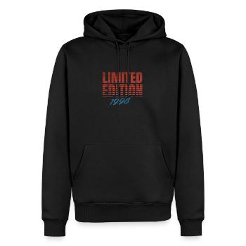 Edition Limitée Millésime 1998 - Sweat à capuche Premium bio Homme - noir - Devant - Nico (187cm)
