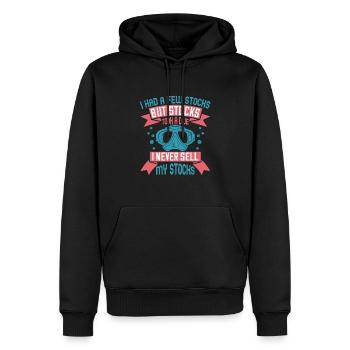 J’avais quelques actions, mais les actions ont plongé. Je - Sweat à capuche Premium bio Homme - noir - Devant - Nico (187cm)