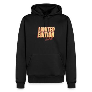 Edition Limitée Millésime 2008 - Sweat à capuche Premium bio Homme - noir - Devant - Nico (187cm)