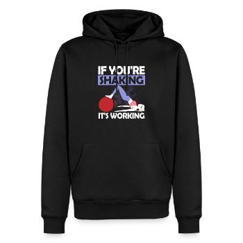 Si vous tremblez, c’est du travail Pilates Fitness - Sweat à capuche Premium bio Homme - noir - Devant - Nico (187cm)