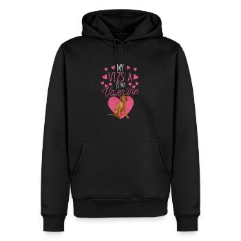 Hongrois Saint-Valentin Dog Lovers My - Sweat à capuche Premium bio Homme - noir - Devant - Nico (187cm)
