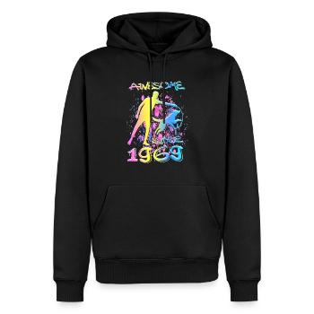 Génial depuis 1969. Agilité, Dressage de chiens - Sweat à capuche Premium bio Homme - noir - Devant - Nico (187cm)