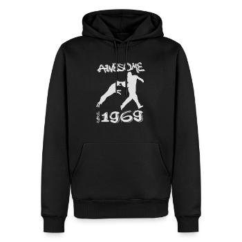 Génial depuis 1969. Agilité, Dressage de chiens - Sweat à capuche Premium bio Homme - noir - Devant - Nico (187cm)