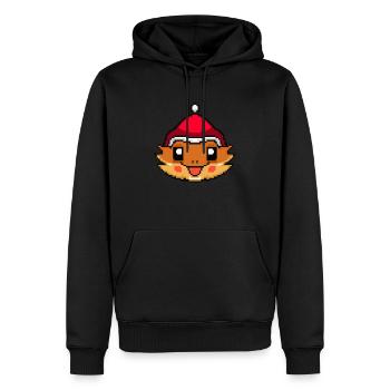 Verpixelte Bartagame Weihnachten Lustige Bartagame - Männer Premium Bio Hoodie - Schwarz - Vorne - Nico (187cm)