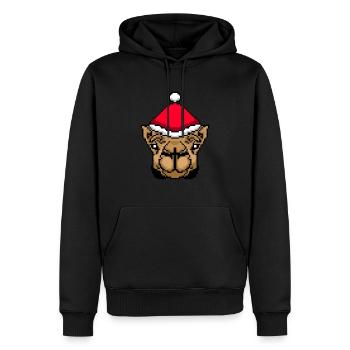 Kamel verpixelt Weihnachten - Lustige Kamel - Männer Premium Bio Hoodie - Schwarz - Vorne - Nico (187cm)