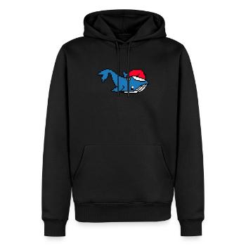 Blue Whale Pixelated Christmas - Funny Blue Whale - Men’s Premium Organic Hoodie - black - Front - Nico (187cm)