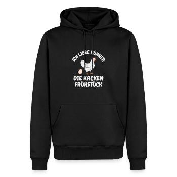 Ich liebe Hühner - Männer Premium Bio Hoodie - Schwarz - Vorne - Nico (187cm)