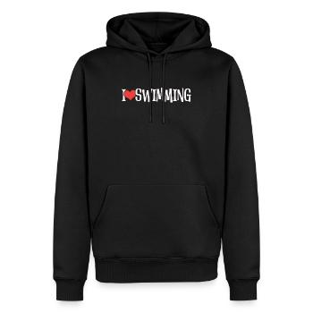 Schimmer Schwimmen I Love Swimming - Männer Premium Bio Hoodie - Schwarz - Vorne - Nico (187cm)