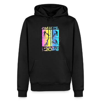 Génial depuis 2019. Agilité, Hundetraining - Sweat à capuche Premium bio Homme - noir - Devant - Nico (187cm)